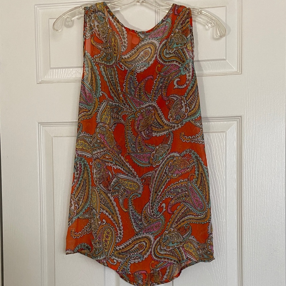 Banana Republic Orange Paisley Blouse - Picture 4 of 4